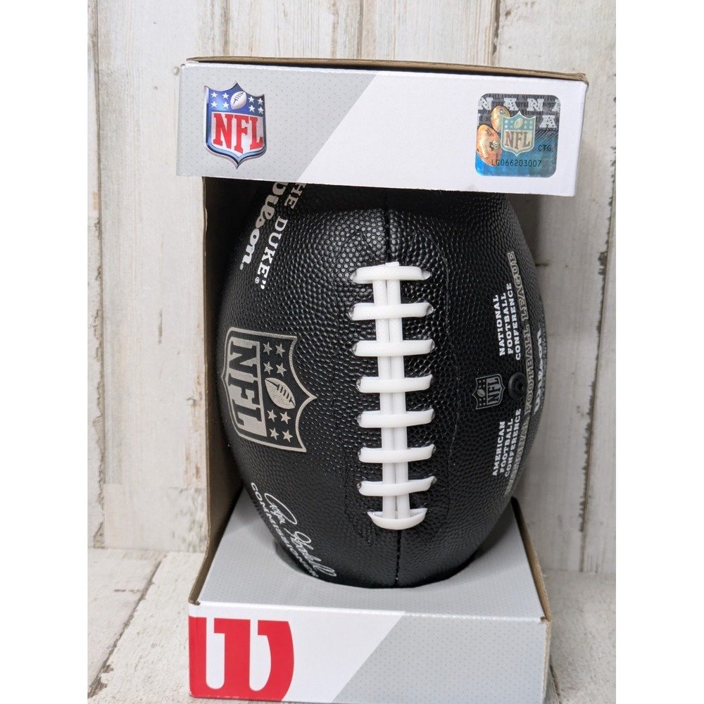 NFL Wilson The Duke Official Black Mini‎ Football Silver Series For AUTOGRAPHS